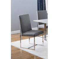 Coaster Furniture 107143 Mackinnon Upholstered Side Chairs Grey and Chrome (Set of 2)
